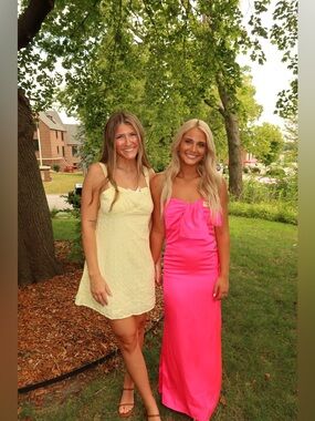 Lilly Pulitzer Strapless Hot Pink Bow-Front Maxi Dress